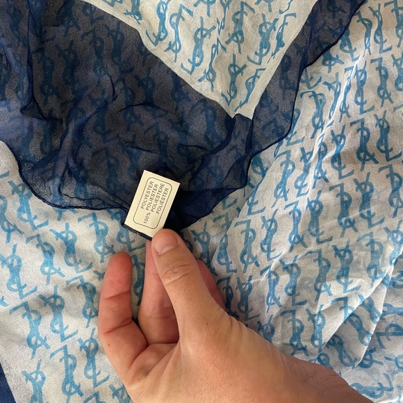 Vintage 100% polyester long rectangular YSL scarf - Picture 6 of 8